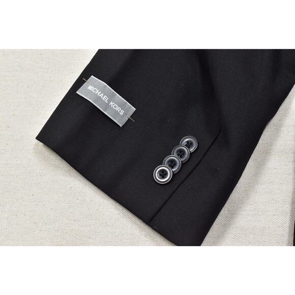 NEW Michael Kors Men's Black 100% Wool Blazer Regular Size 52R 2-Button - Picture 7 of 8